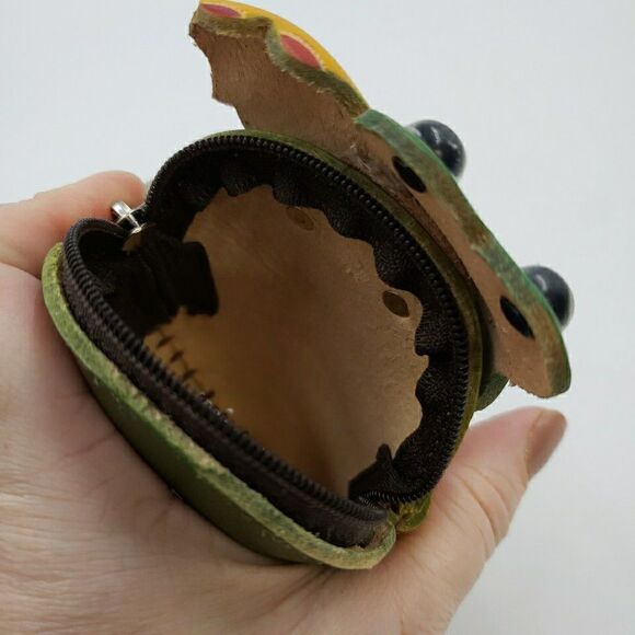 Dino Alligator Handmade Cool Reptile Gift Leather Wristlet Wallet Zip Coin Purse - Picture 10 of 12